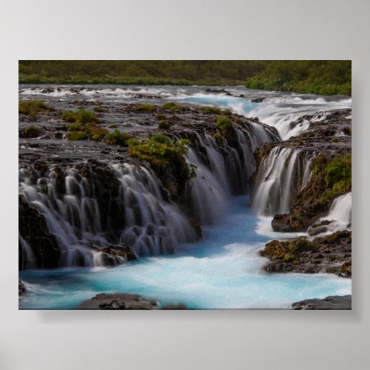 Poster La cascade de Bruararfoss en Islande (Devant)