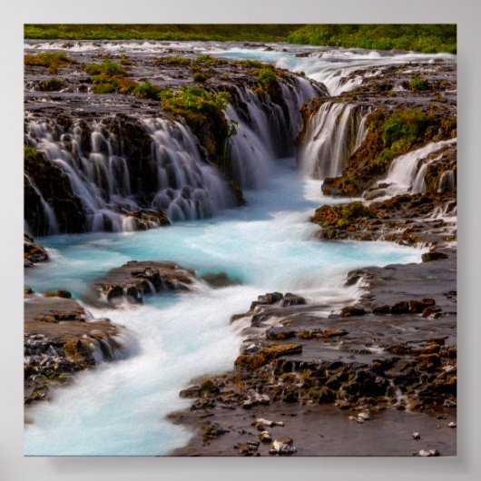 Poster La cascade de Bruararfoss en Islande (Devant)