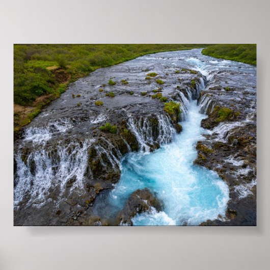 Poster La cascade de Bruararfoss en Islande (Devant)