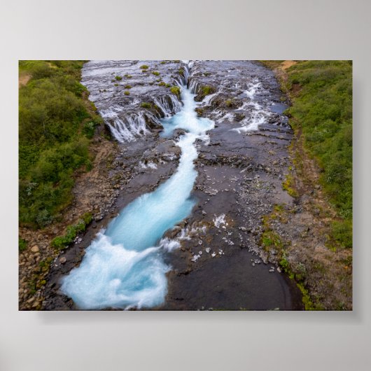 Poster La cascade de Bruararfoss en Islande (Devant)