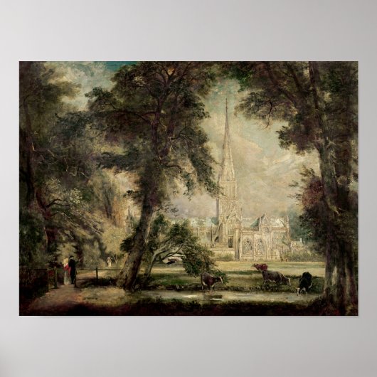 Poster La cathédrale de Salisbury du parc de l'évêque (Devant)