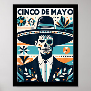 Poster La Catrina Cinco De Mayo Fête pour Hommes