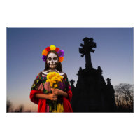 La Catrina dans le cimetière pour Halloween
