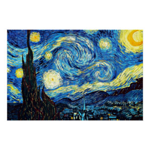 Poster La célèbre peinture de Van Gogh, Nuit étoilée