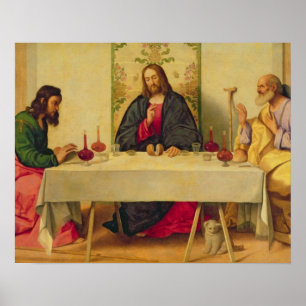 Poster La Cène à Emmaüs, 1520 (huile sur toile)