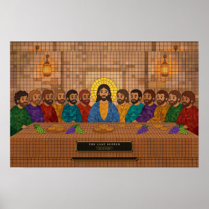 Poster La Cène — mosaïque cubique