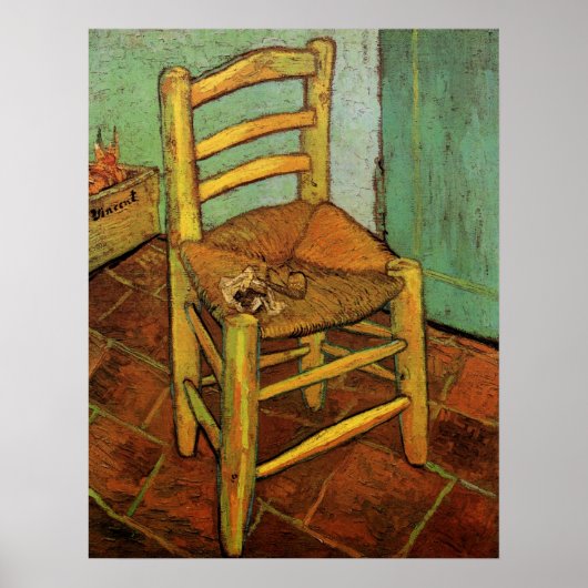 Poster La chaise de Vincent avec son tuyau par Vincent va (Devant)