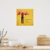 Poster La chambre de la fille mignonne nom personnalisé (Cuisine)