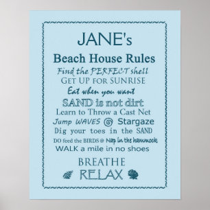 Poster La Chambre de plage faite sur commande ordonne