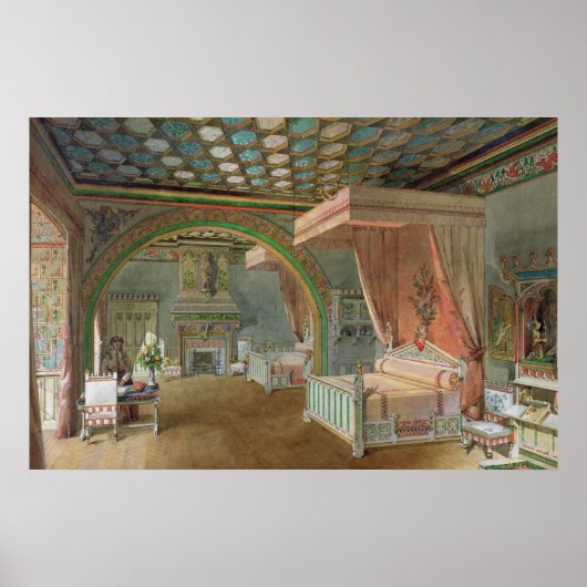 Poster La chambre rose du Château de Roquetaillade (Devant)