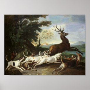 Poster La chasse à cerfs communs, 1718