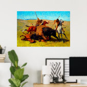 Poster La chasse au bison Frederic Remington 1890 (Bureau à domicile)