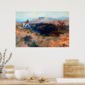 Poster La chasse aux bisons Chasse amérindienne (Cuisine)