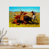 Poster La chasse aux bisons Frederic Remington 1890 (Cuisine)