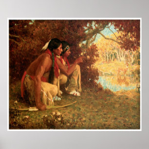 Poster La chasse aux cerfs d'Eanger Irving Couse