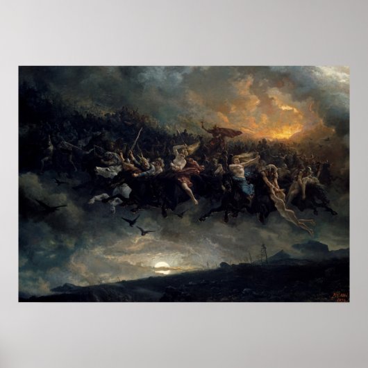 Poster La chasse sauvage d'Odin par Peter Nicolai Arbo (Devant)