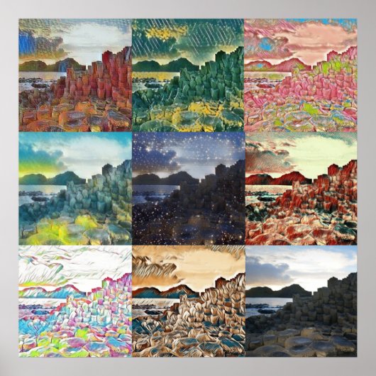 Poster La Chaussée des Géants...Collage Irlande du Nord (Devant)