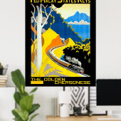 Poster La Chersonèse dorée, Malaisie, chemin de fer, trai (Bureau à domicile)