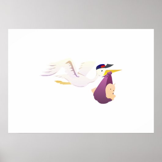 Poster La cigogne donne un bébé (Devant)