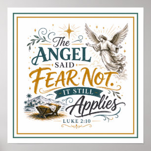 Poster La citation 'L'ange a dit : N'ayez pas peur. Cela