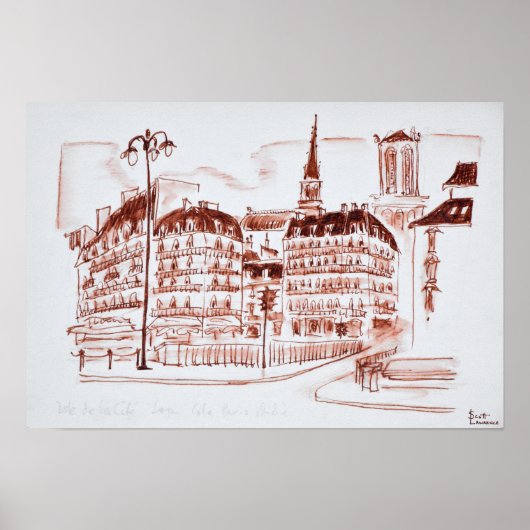 Poster La Cité et Notre Dame de Paris | Paris, France (Devant)