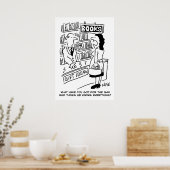 Poster La cliente d'une librairie pose une question au li (Cuisine)