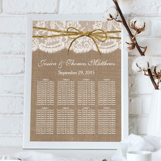 Poster La collection de mariage à ruban rustique