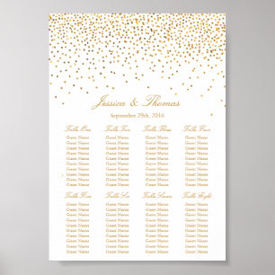 Poster La collection de mariage confettis or vintage glam