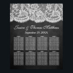 Poster La collection de Mariages Chalkboard & Lace<br><div class="desc">La collection Chalkboard & dentelle est un design étonnant avec un bel arrière - plan effet Chalkboard avec une coupe en dentelle blanche vintage romantique. Ce tableau de sièges peut être personnalisé pour votre occasion spéciale et ferait le plan parfait pour votre mariage, douche nuptiale, fête de fiançailles, fête d'anniversaire...</div>
