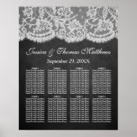 Poster La collection de Mariages Chalkboard & Lace<br><div class="desc">La collection Chalkboard & dentelle est un design étonnant avec un bel arrière - plan effet Chalkboard avec une coupe en dentelle blanche vintage romantique. Ce tableau de sièges peut être personnalisé pour votre occasion spéciale et ferait le plan parfait pour votre mariage, douche nuptiale, fête de fiançailles, fête d'anniversaire...</div>