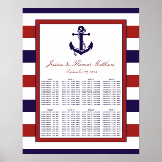 Poster La collection de Mariages d'Ancres nautiques Red & (Devant)