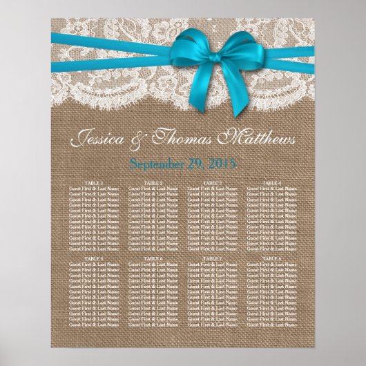 Poster La collection de Mariages Rustic Blue Bow assise (Devant)