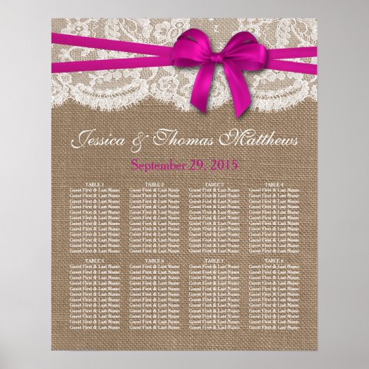 Poster La collection de Mariages Rustic Rose Bow Sièges (Devant)