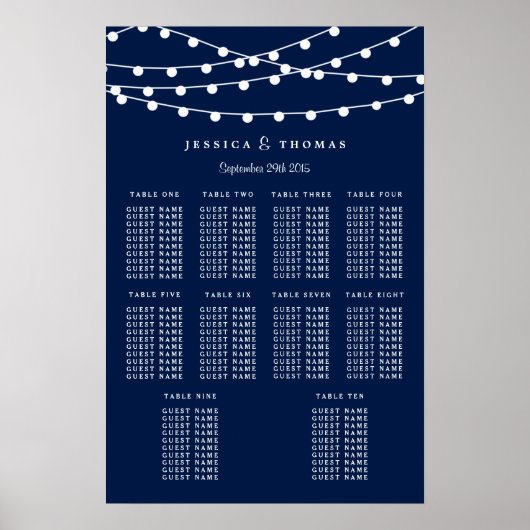 Poster La Collection Mariage Bleu Marine Lights (Devant)