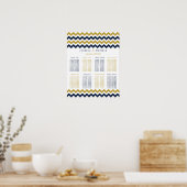 Poster La collection Mariage moderne Chevron - Marine & G (Cuisine)