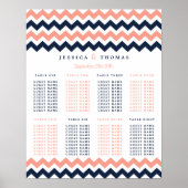 Poster La collection Mariage moderne Chevron - Rose & Nav (Devant)