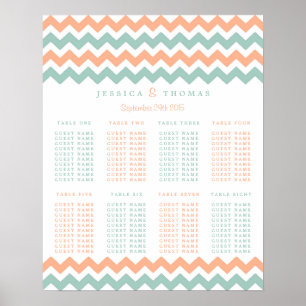 Poster La collection moderne de Mariages Chevron Peach & 