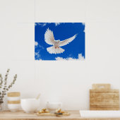 Poster La colombe blanche en vol (Cuisine)