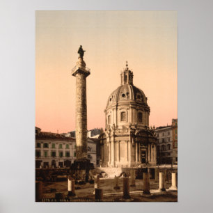 Poster La colonne de Trajan, Rome, Latium, Italie