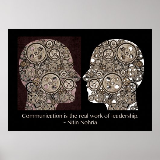 Poster La communication est le véritable travail du leade (Devant)