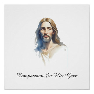 Poster La compassion dans son regard - Jésus Peinture de