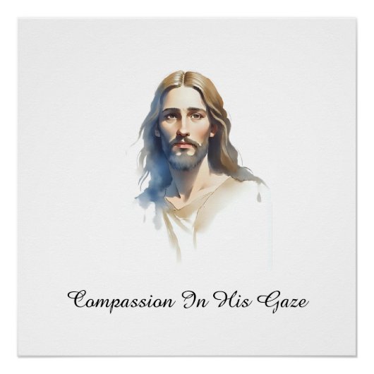 Poster La compassion dans son regard - Jésus Peinture de (Devant)