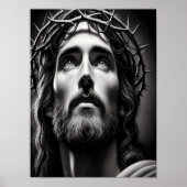 Poster La compassion du sauveur en noir et blanc (Devant)