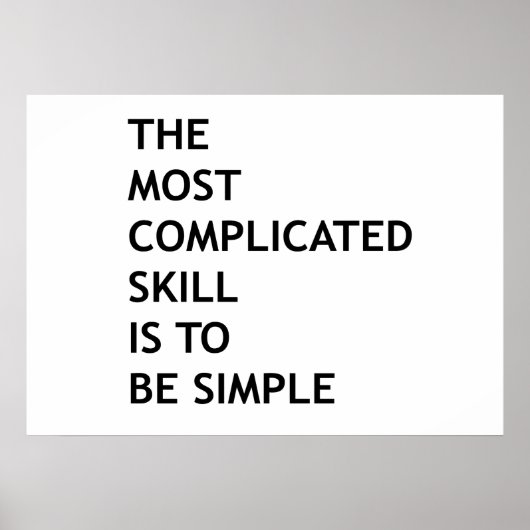 Poster La compétence la plus compliquée est d'être simple (Devant)
