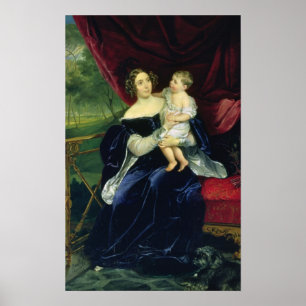 Poster La comtesse Olga Ivanovna Orlov avec sa fille
