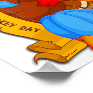 Poster La conception amusante de Thanksgiving de style ca