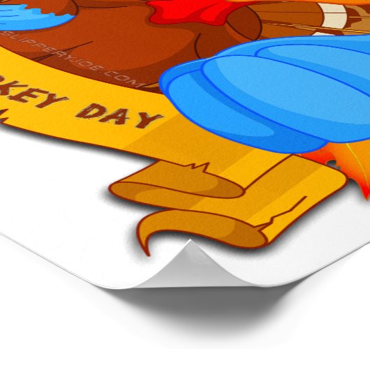 Poster La conception amusante de Thanksgiving de style ca (Coin)
