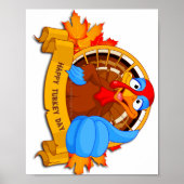 Poster La conception amusante de Thanksgiving de style ca (Devant)