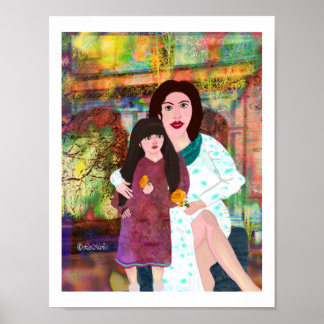 Poster La conception créative de la mère et de la fille L