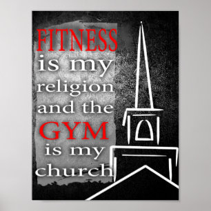 Poster La condition physique est ma religion et la gym es